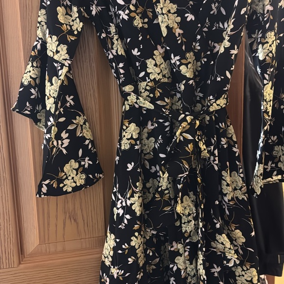 QED London NWT flare  black & tan floral print dress. Sz 14. UK and 10 US Lined. - Picture 14 of 14